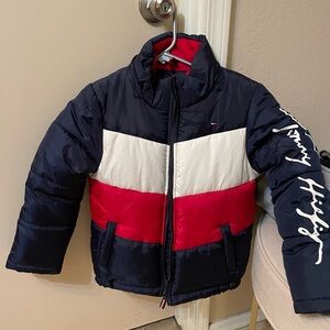 Tommy Hilfiger Kids Navy, Red, and White Puffer Jacket